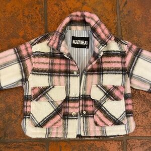 Katie J NYC Girls Pink Plaid Jacket